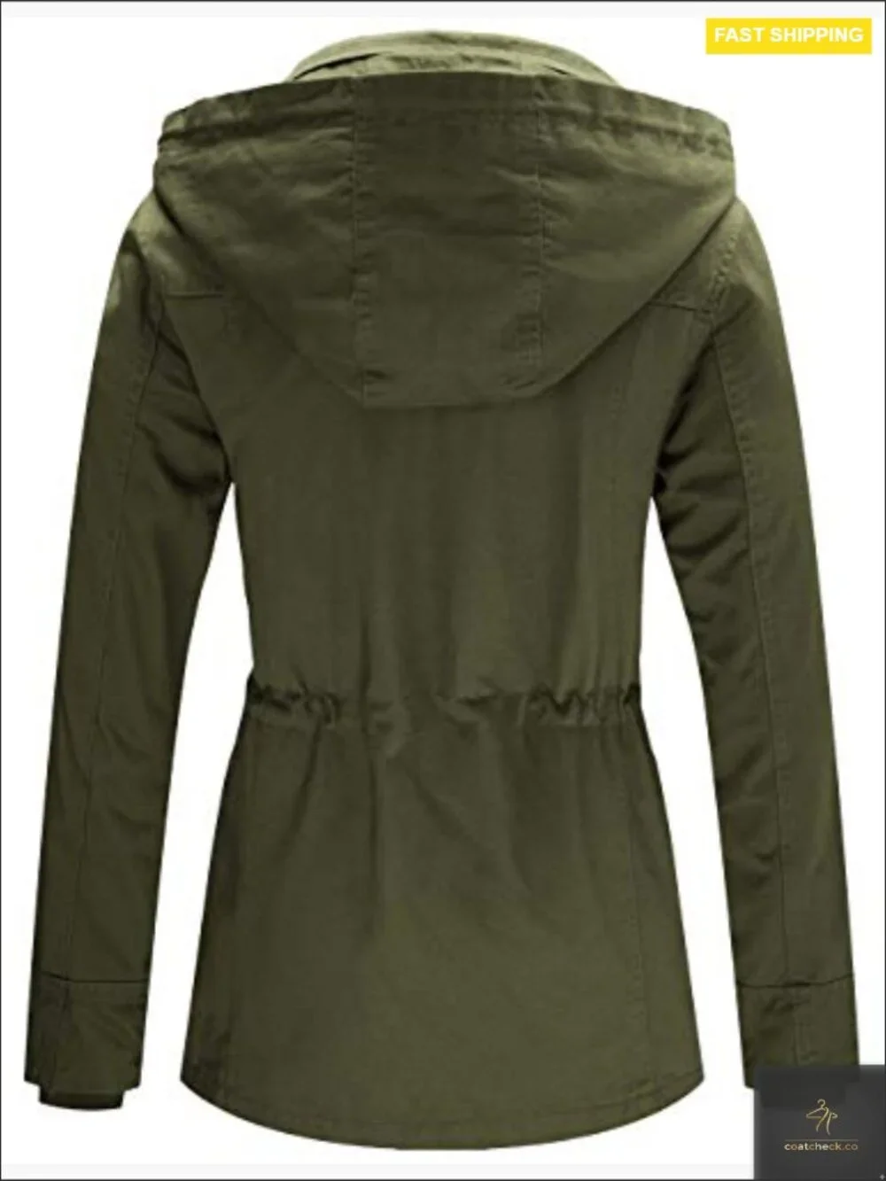 Slim Fit Anorak Jacket with Hood Utility Pockets Cotton Relaxed Casual Coat - Picture 3 of 7